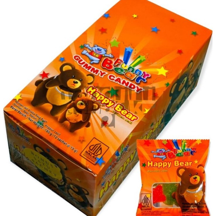 

Funny Bear Gummy Candy 180 Gram ( Isi 12 X 15 Gram )