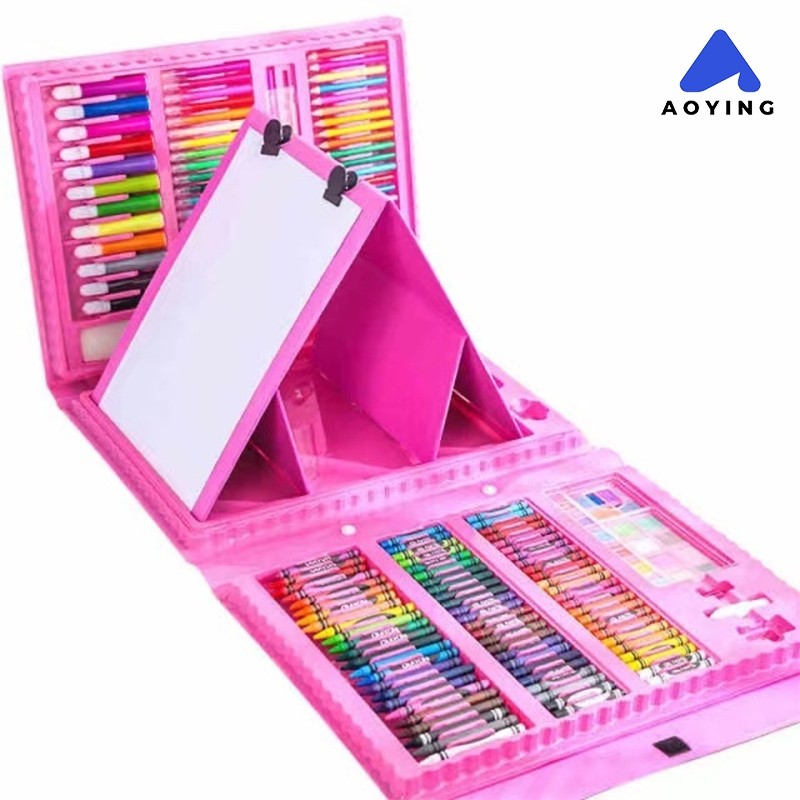 

10,10 AOYING PALING LENGKAP Crayon Anak Pengasah 208pcs Set Alat Menggambar Melukis Anak-anak Crayon Cat Air Pensil Alat Lukis Set 10,10