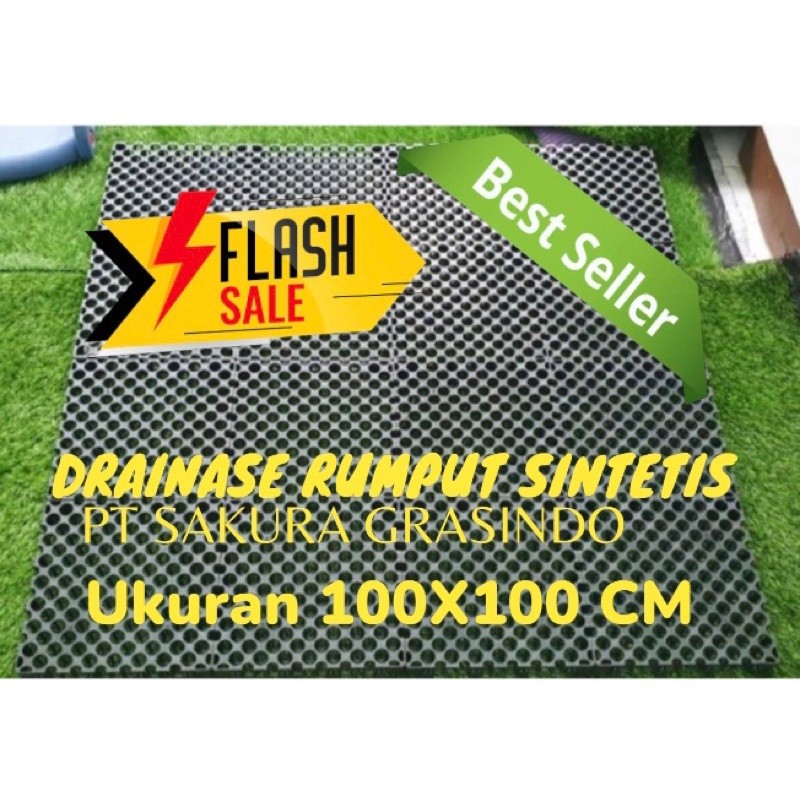 GROSIR ALAS RUMPUT SINTETIS UKURAN 100X100 CM - RESAPAN DRAINASE CELL