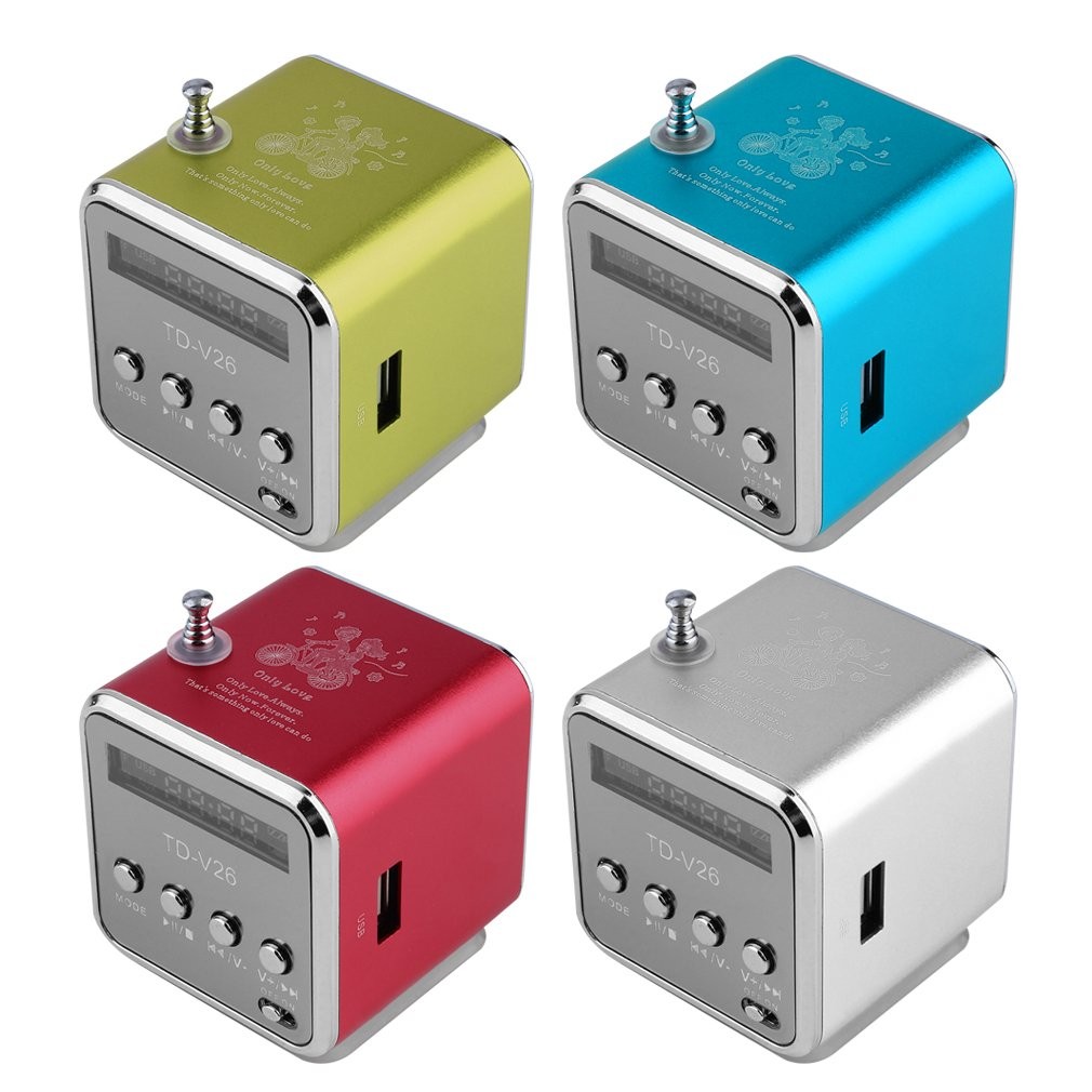 Portable Radio Speaker TD-V26 Mini Speaker Receiver Digital LCD Sound Micro SD/TF FM Radio Music Ste