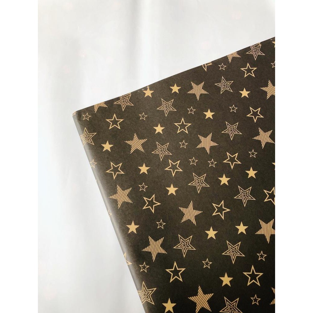 

Kertas kado hitam bintang emas