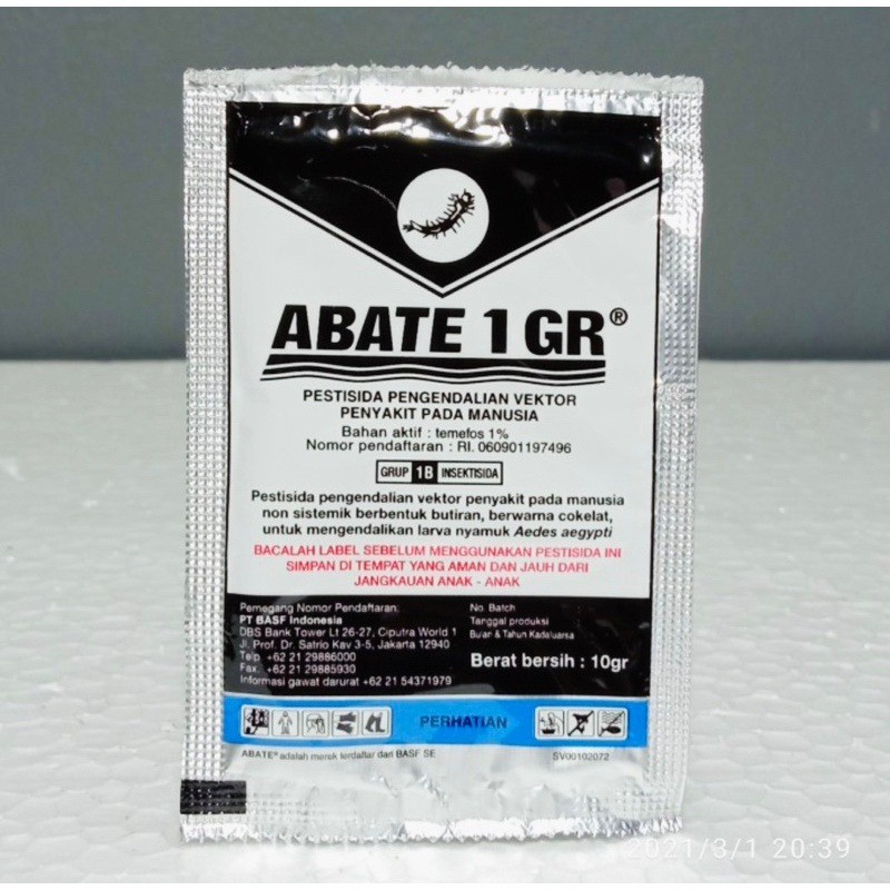 ABATE 10gr Obat Anti Jentik Nyamuk Obat Jentik Nyamuk Abate / Bubuk Pembasmi Jentik Nyamuk