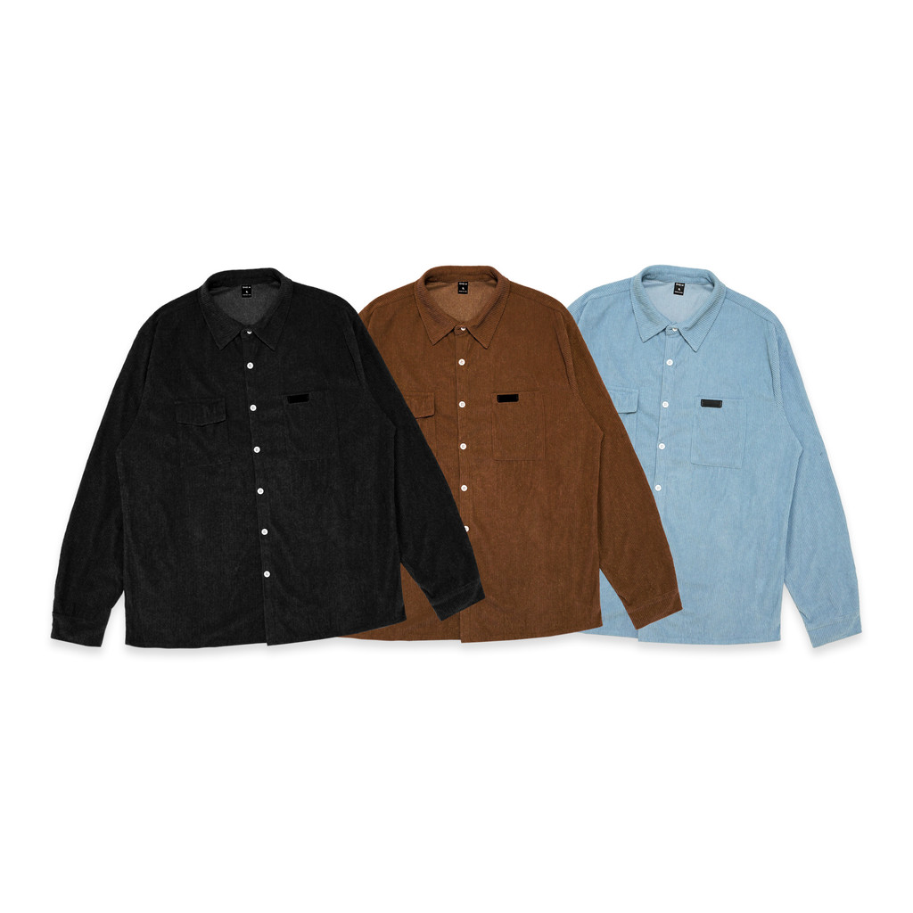 SHN Double Pockets Corduroy Long Sleeve Shirt