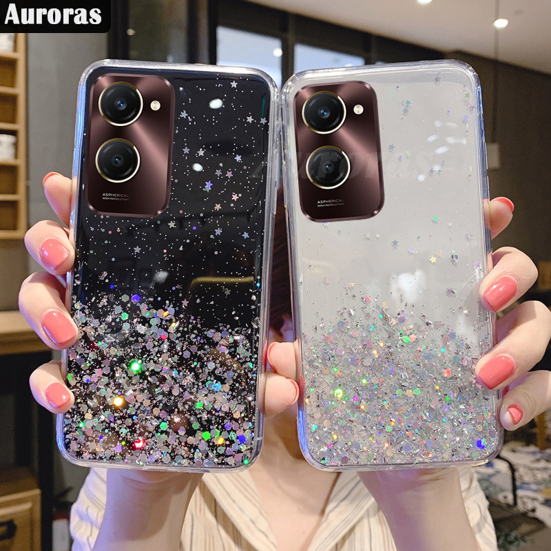 Untuk Vivo Y28S Y18 Y03 Y03T Phone Case Soft Transparan Rainbow Star Galaxy Full Sky Star Cover untu