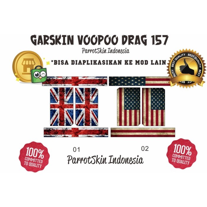 Garskin  Voopoo Drag 157 flag series by Urbanite store