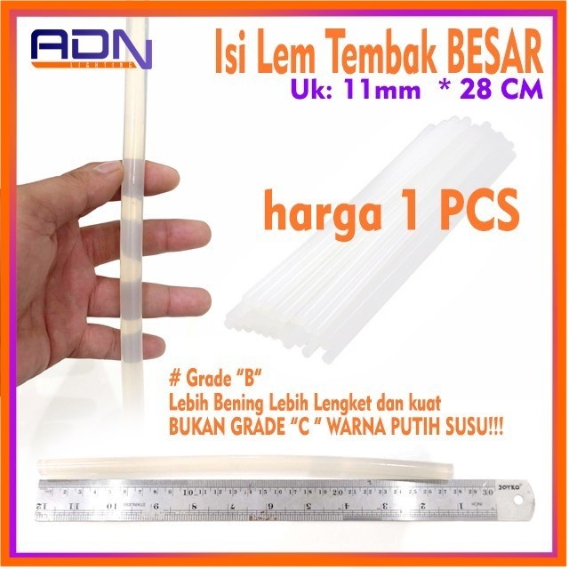 

1 PC Isi Refill Lem Tembak Bakar Glue Gun Stick BENING Besar 28cm 11mm