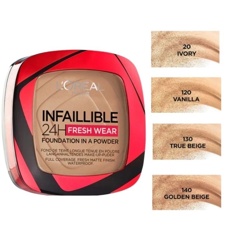 Loreal - Paris Infallible 24h Fresh Wear Powder Foundation High Coverage- bedak