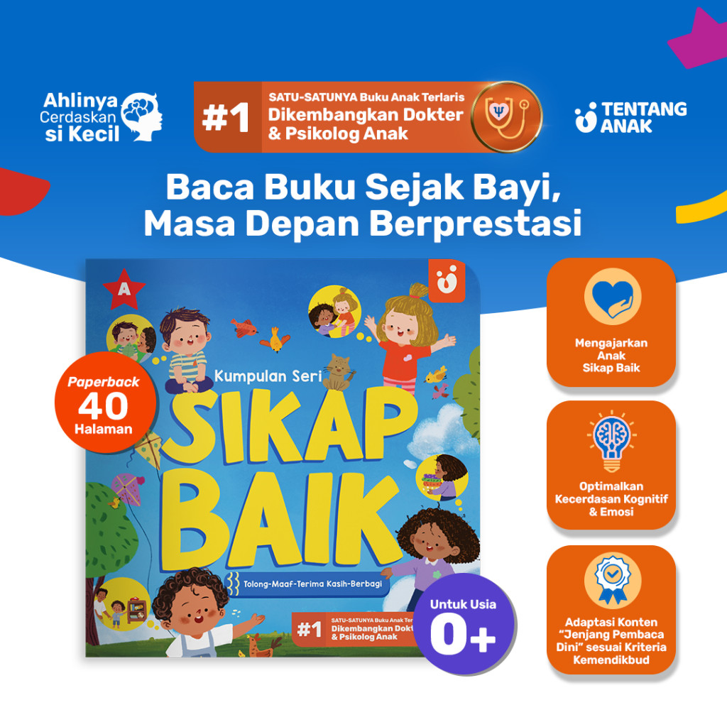 

Tentang Anak - Buku Anak Kumpulan Seri Sikap Baik | Buku Cerita Anak Bergambar | Buku Belajar Membaca | Ajarkan Tolong, Maaf, Terima Kasih, Berbagi | Cerdaskan Kognitif & Emosi