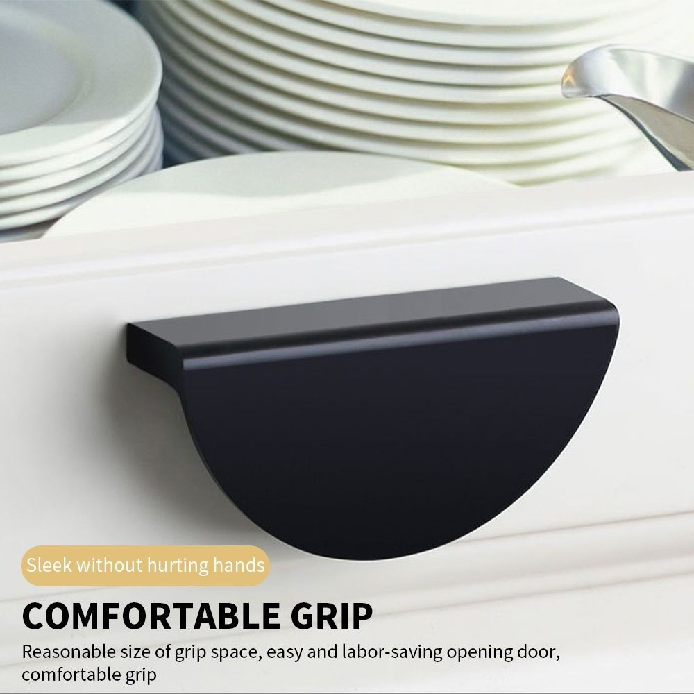 Tarikan Laci Gold Setengah Lingkaran / Tarikan Pintu Laci Bulat Hitam Knob Knop Gagang Lemari Laci /