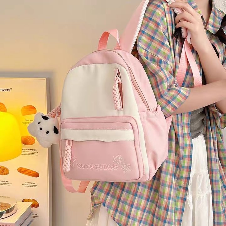 Tas Ransel Kecil Kanvas Wanita Tas bahu ins korea import lucu ransel siswa kecil  fashion Tabrakan k