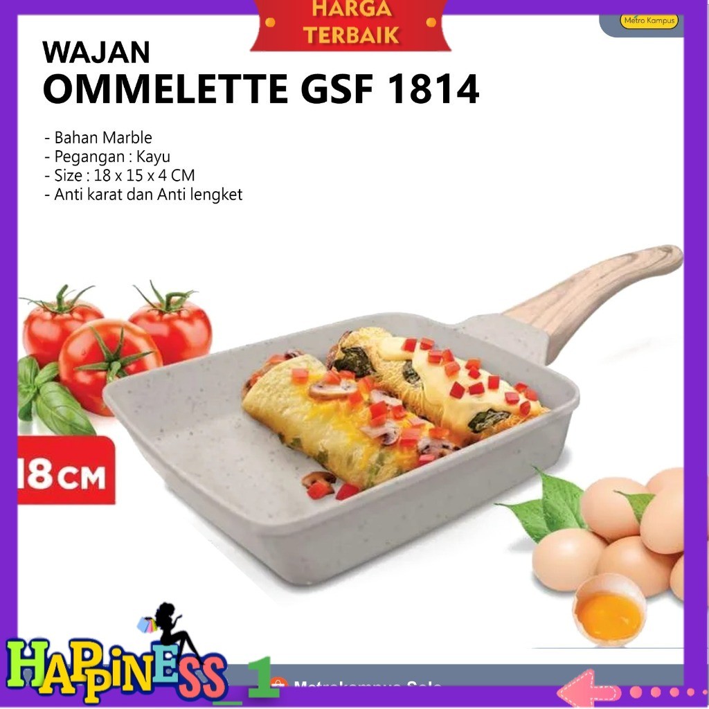 Wajan Omelette 1814 / Wajan Omelette Anti Lengket Q2 - Teflon Cetakan Telur