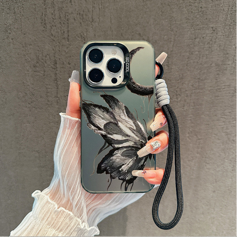 Black Butterfly Case Hp OPPO A60 A15 A35 A16 A16K A17 A8 A31 A18 A38 A3S A5 A12E A33 A54 A55 A57 A77