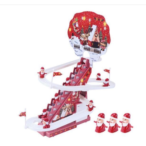 Santa Claus Automatic Stair Climbing Remote Control Electric Track Slide Early Education Toys Dropsh