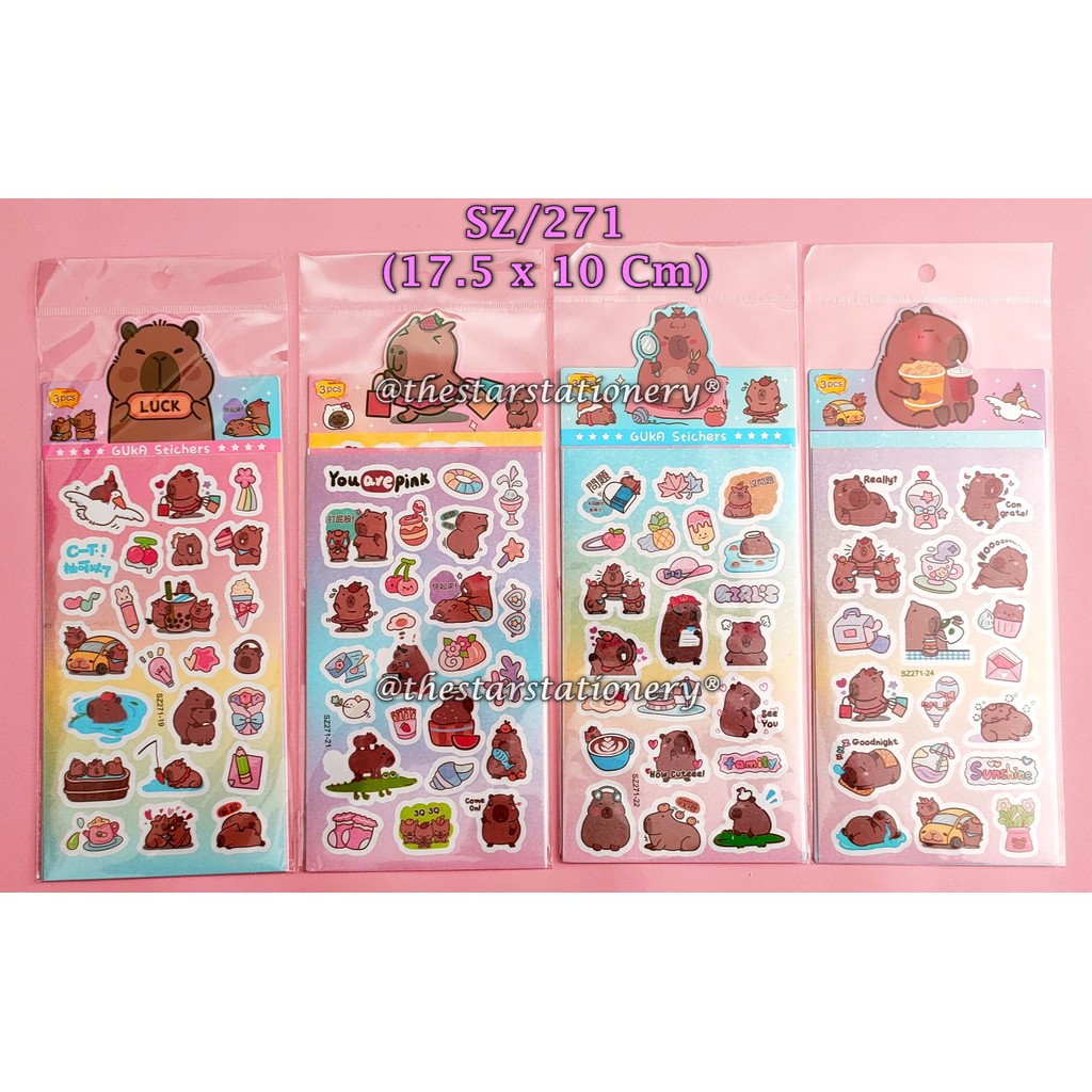 

(1 Set) Sticker Capybara Hologram 17.5 x 10 / Sticker GXIMP SZ/271 Capybara / Sticker Viral Capybara