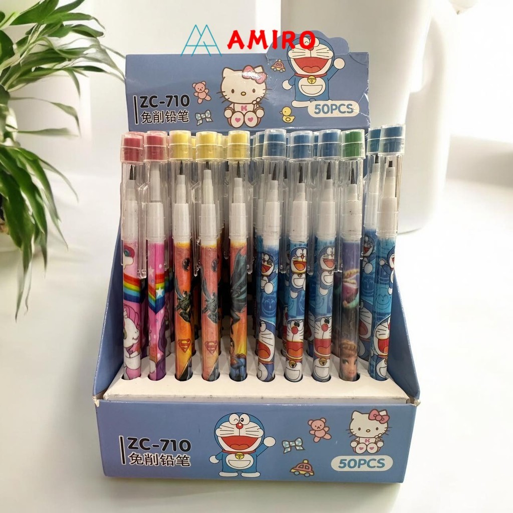 

(1xox=50pcs) pensil bensia isi ulang motif /pensil lantu susun cabut boneka harga per box CV4