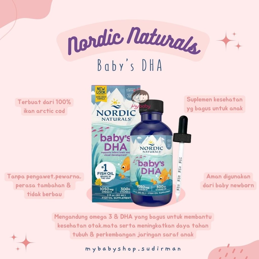 Nordic Natural's Baby's DHA (60ml) - Baby DHA Minyak Ikan Bayi vitamin Cipung