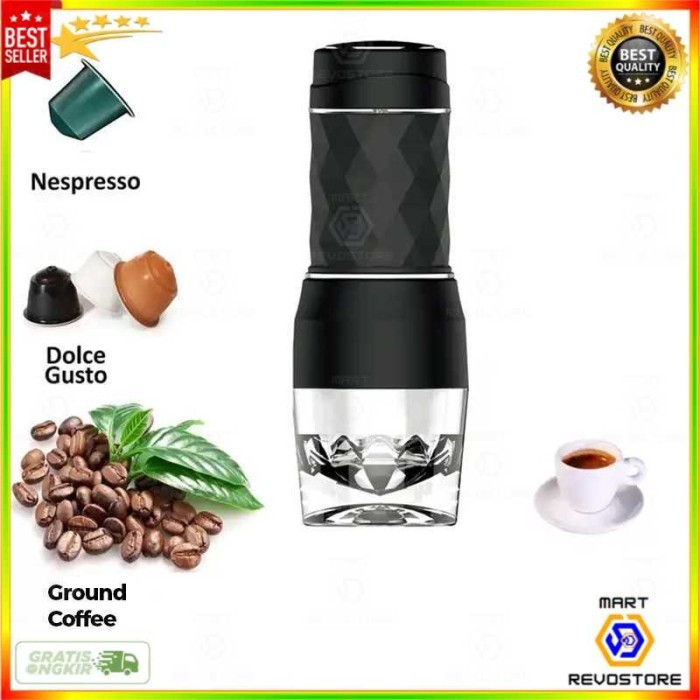 Hand Press Mini Espresso Coffee Maker 3 in 1 20 Bar 120ml - HS-8439