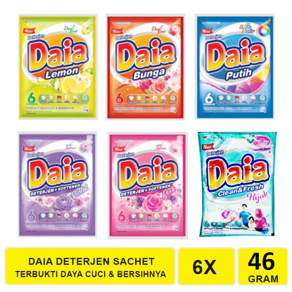 Daia Detergen Sabun Bubuk Renteng 46gr isi 6 sachet