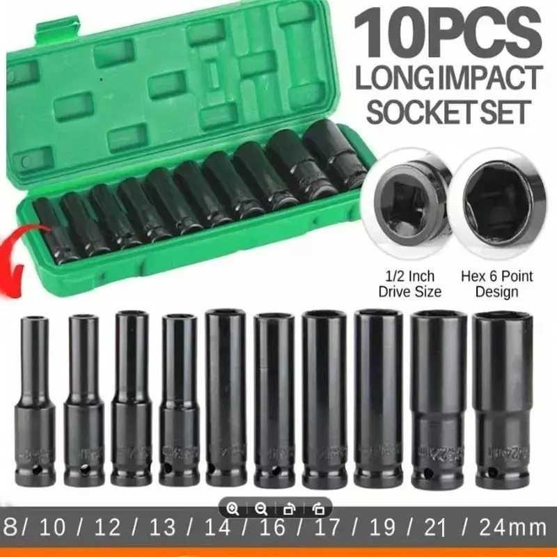 

Set mata kunci shock panjang 10 pcs, berbagai ukuran untuk kebutuhan mekanik - AW1