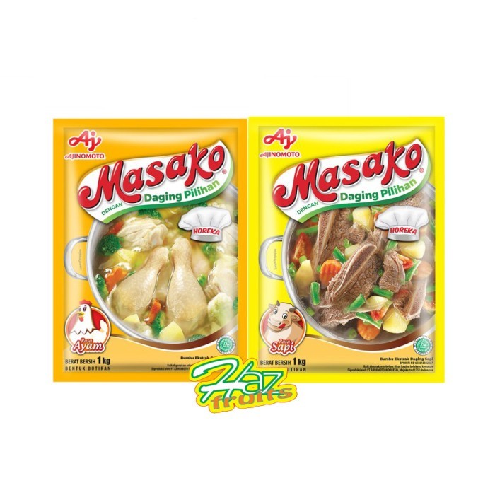 

Masako Bumbu Kaldu Penyedap Rasa Ayam Sapi Kemasan 1 Kg