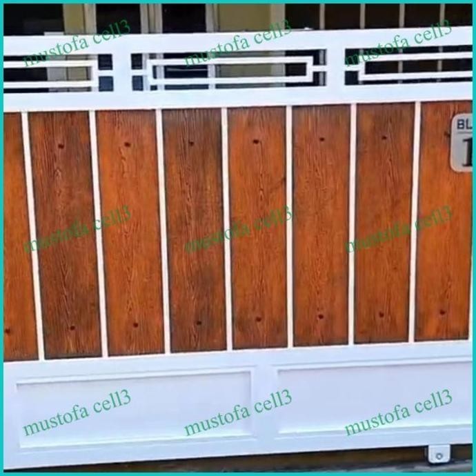 Miliki Pagar Besi Motif Kayu Grc Pagar Rumah Woodplank Minimalis