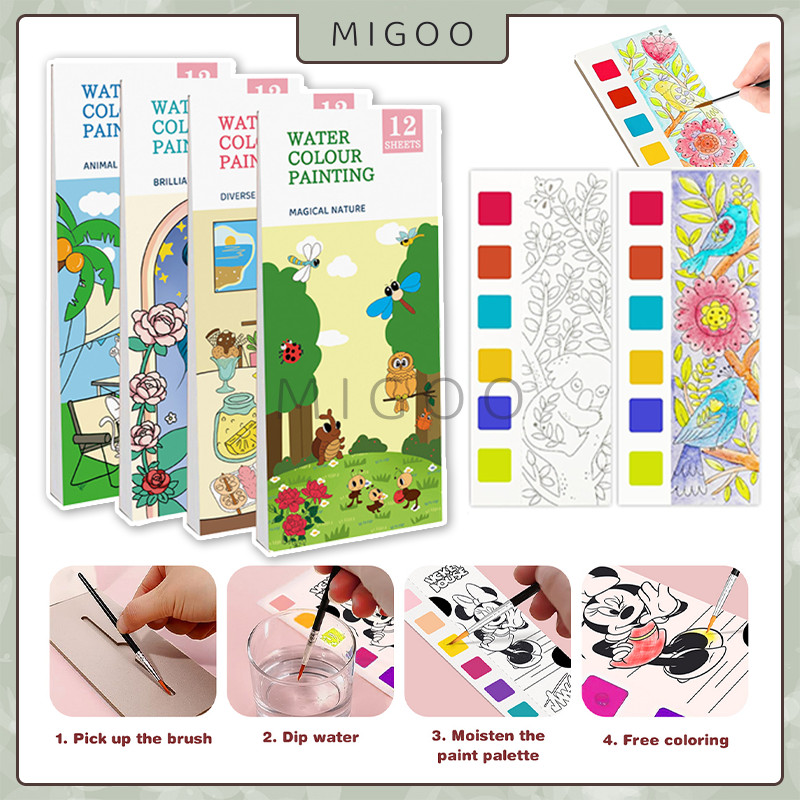 

1 Set Paket Lukis / Buku Gambar Anak Lukisan Air / Buku Mewarnai Cat Air Anak-anak