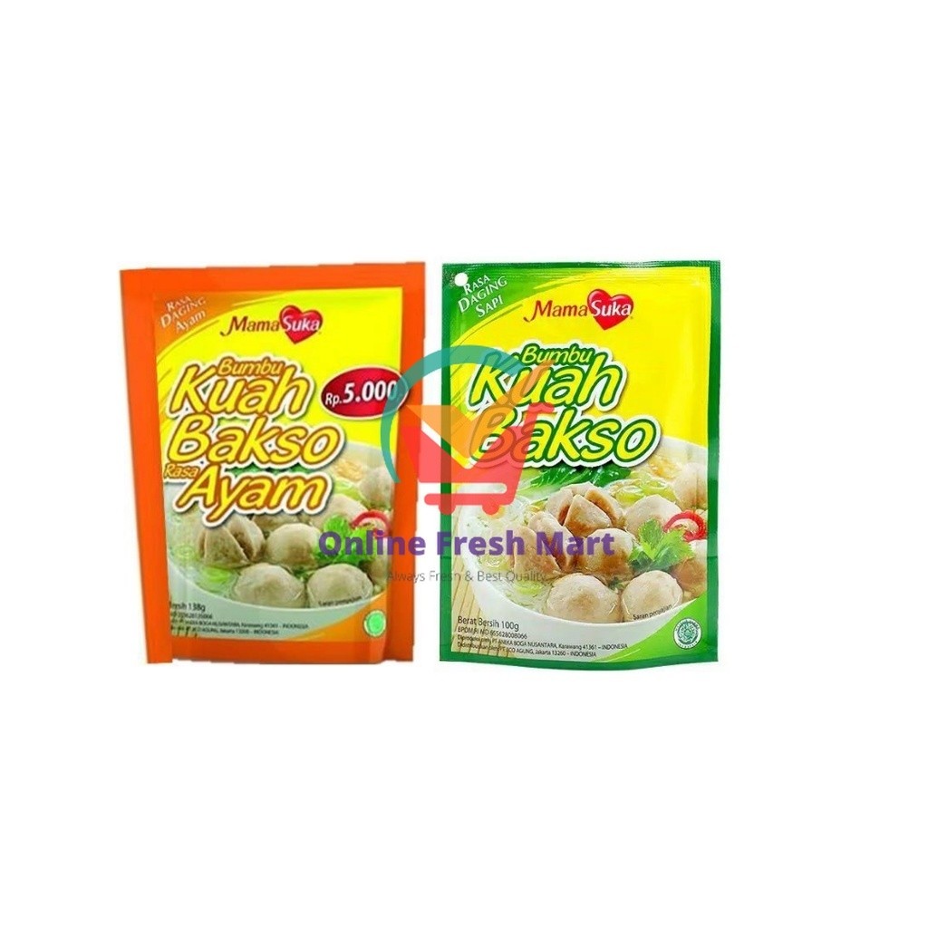 

Mamasuka Bumbu Kuah Bakso Rasa Kaldu Sapi & Ayam 100g - Online Fresh Mart Denpasar