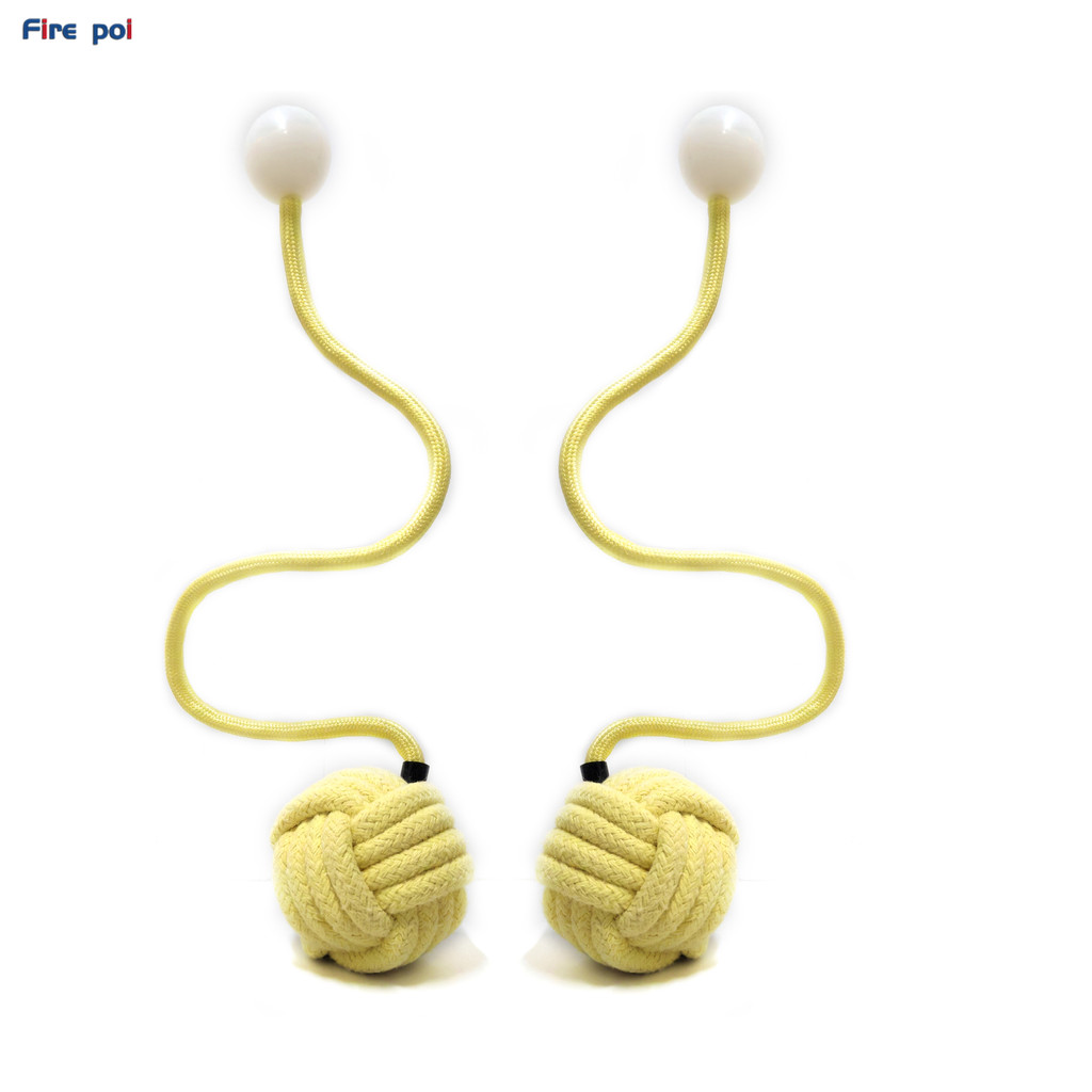 Fire shows Rope Flow Flow Arts Pair of Pro Medium static rope Monkey Fist Fire Poi Static Fire Poi