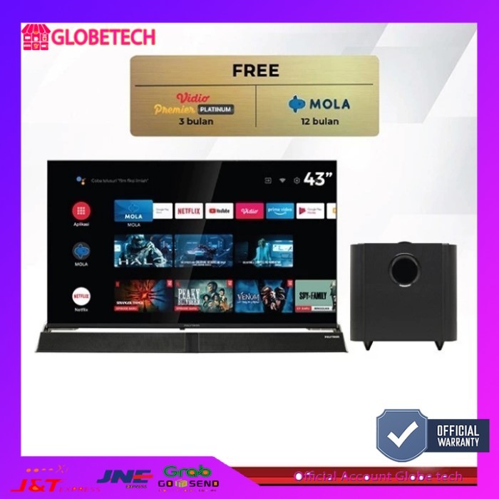 LED TV POLYTRON 43 SOUNDBAR PLD43BG9058 PLD-43BG9058 43BG9058 ANDROID GOOGLE TV CINEMAX 43BG