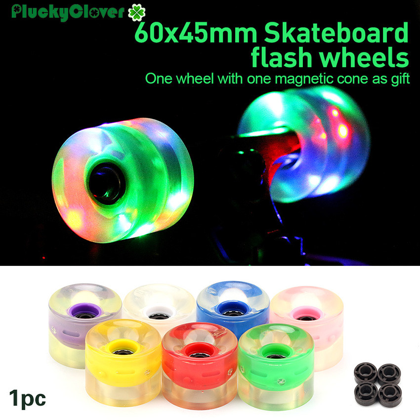 1pc Skateboard Flash Roller Wheel 60mm Penny board LED Light Wheel DanceBoard 85A 60X45mm Longboard 