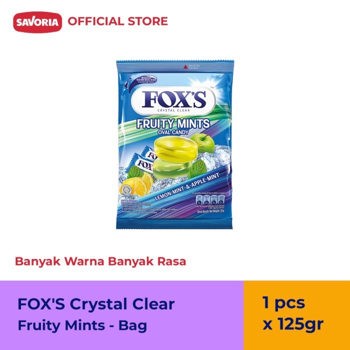 

FOX'S Oval Candy Fruity Mints Bag - Permen Buah Mint 125g