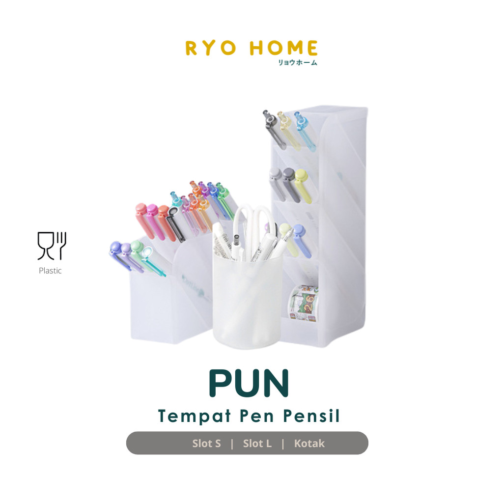 

Ryo Home - PUN Tempat Pen Pensil / Plastic Holder / Transparan / Organizer Alat Tulis