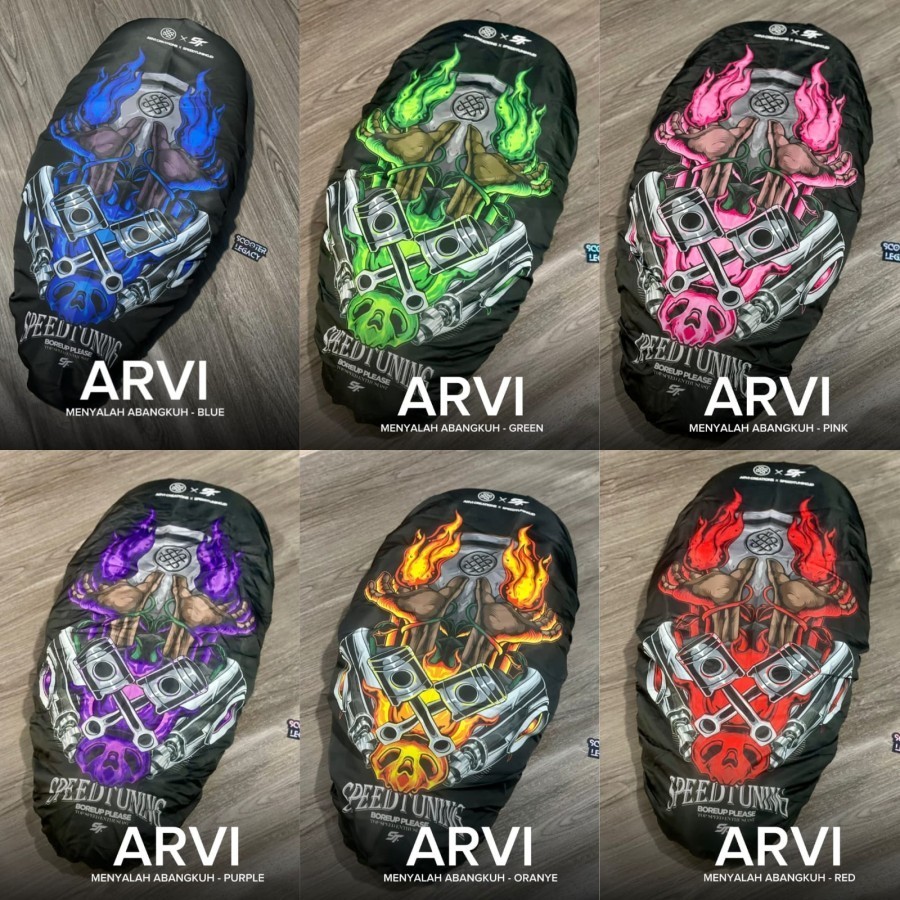 Sarung Jok Cover Seat Menyalah Abangku ARVI Vespa Nmax Aerox PCX Vario