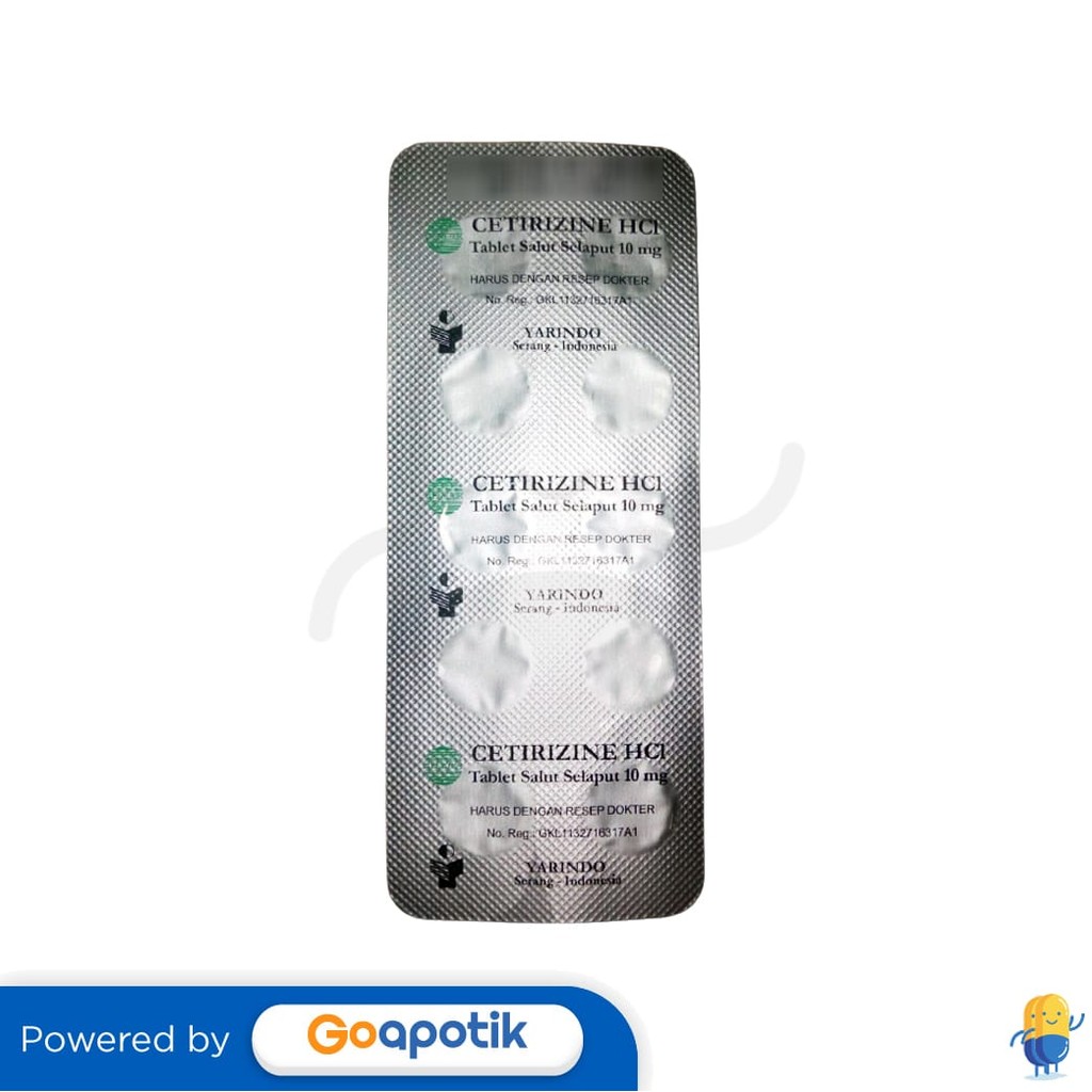 Cetirizine Yarindo 10 Mg Strip 10 Tablet
