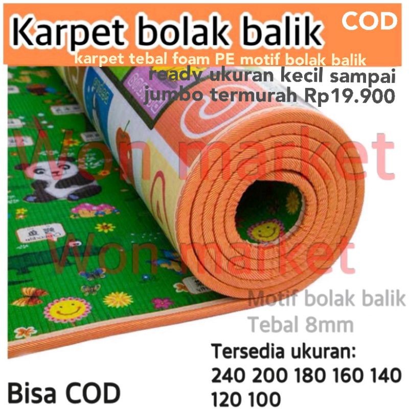 karpet foam PE jumbo 200, 180, 150 120 | tikar motif bolak balik | tikar karakter | tikar karpet jum