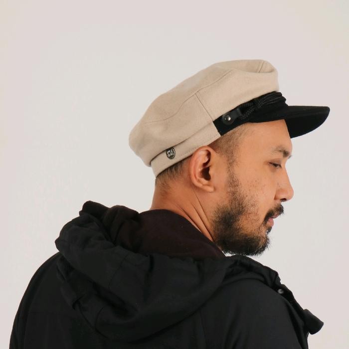 Fiddler hat White Black Wool - L