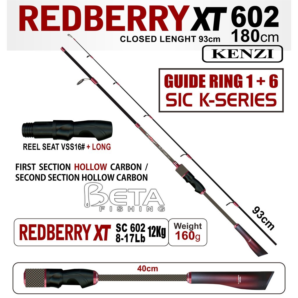 ALAT PANCING ROD JORAN KENZI RED BERRY XT 8-17 LB