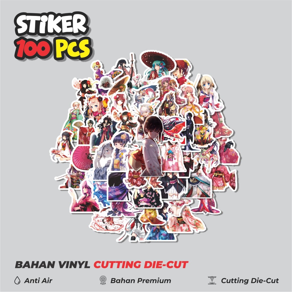 

Terbaru! 50 pcs Stiker Anime Kimono Girls Dekorasi Lucu Kreatif untuk Notebook, Skateboard, HP