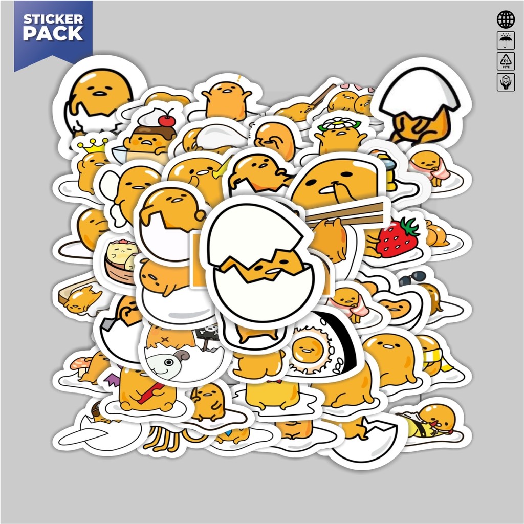 

[100PCS]Stiker Pack Stiker Sanrio Gudetama Aesthetic Vinyl Anti Air Dekorasi Sticker Laptop Buku Journal Koper Helm Casing HP Gitar Helm Skateboard