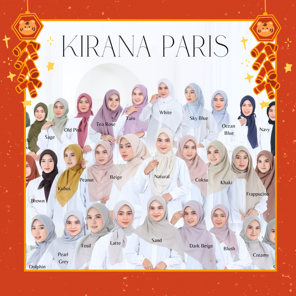 WNJ - 115K Get 3 Kirana Paris ~ Hijab Segi Empat Spesial Model Kak Citra Kirana ~