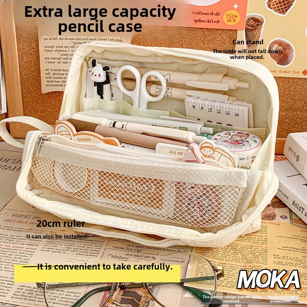 

JAMIN MURAH !!![MILOLI] POUCH CAMPUS Pencil Bag Tas Kosmetik Travel Kotak Pensil Aesthetic Tempat Pensil Large Capacity Multifungsi - F0285(BISA LANGSUNG ORDER)