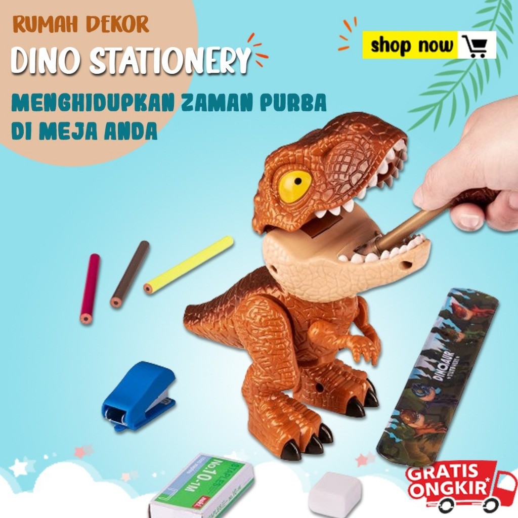 

Dinosaur Plane 6in1 Stationery 5in1 Serutan Dino Rautan Dino