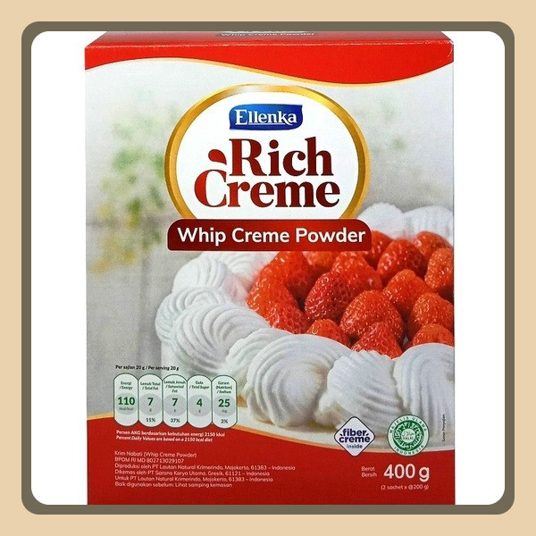 

Ellenka Rich Creme Whip Cream Powder 400gr – Whipping Krim Bubuk