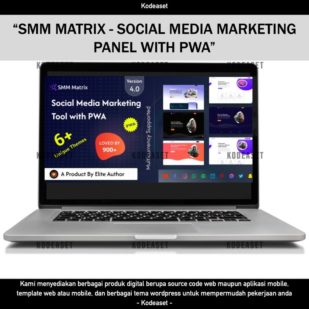 SOURCE CODE APLIKASI WEB SMM MATRIX - SOCIAL MEDIA MARKETING PANEL WITH PWA D329 KODEASET