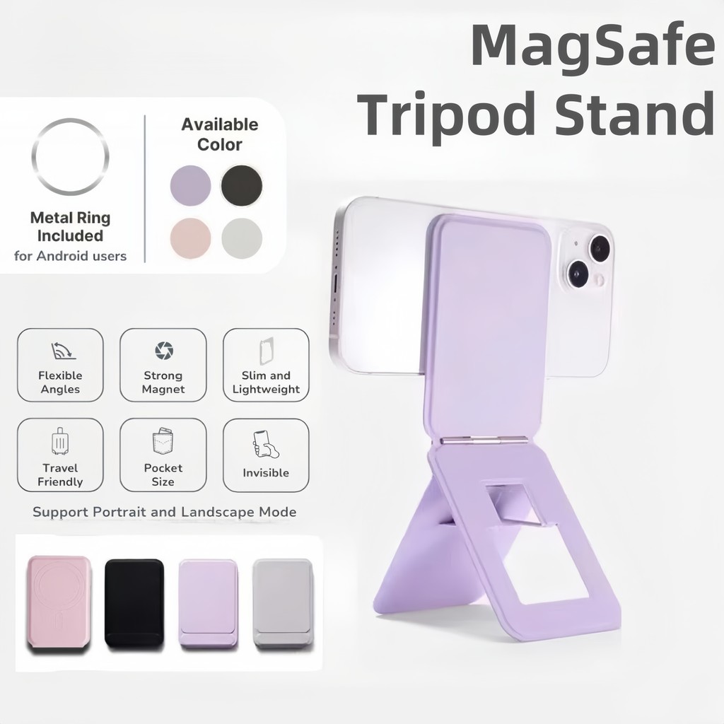 Magsafe Slim Tripod Stand HP/Magsafe Slim Tripod Stand HP/Dudukan HP Magnetik Praktis Bisa Dilipat F