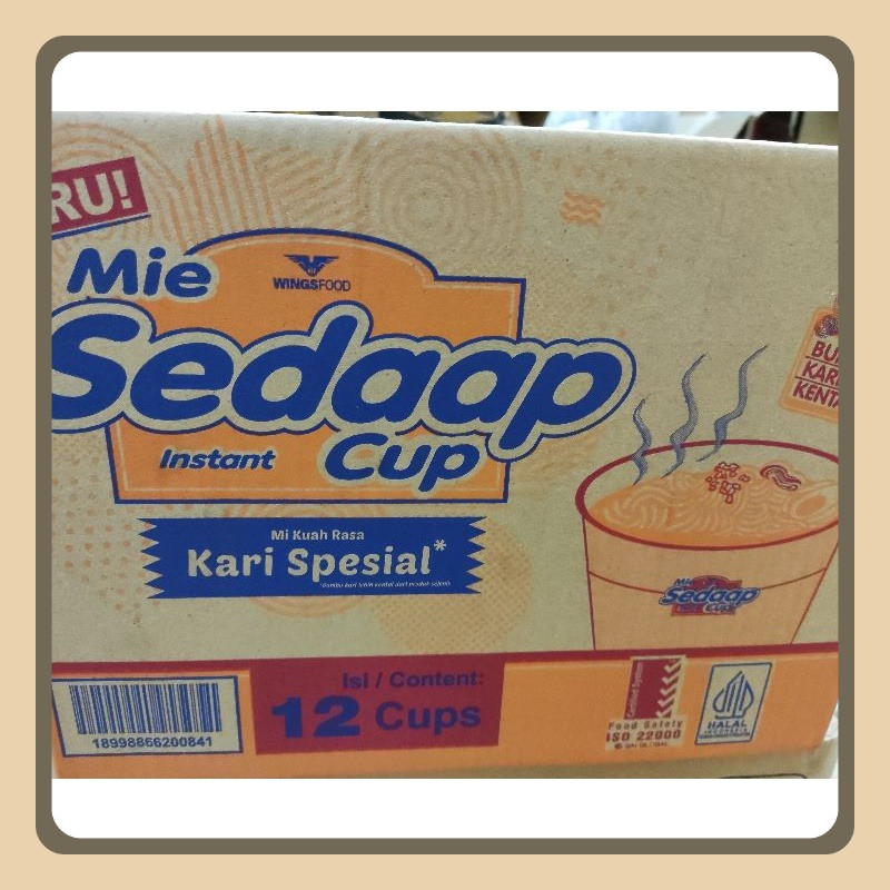 

Mie Sedaap Cup @81gr 1 ctn isi 12 pcs rasa Soto dan Kari Spesial