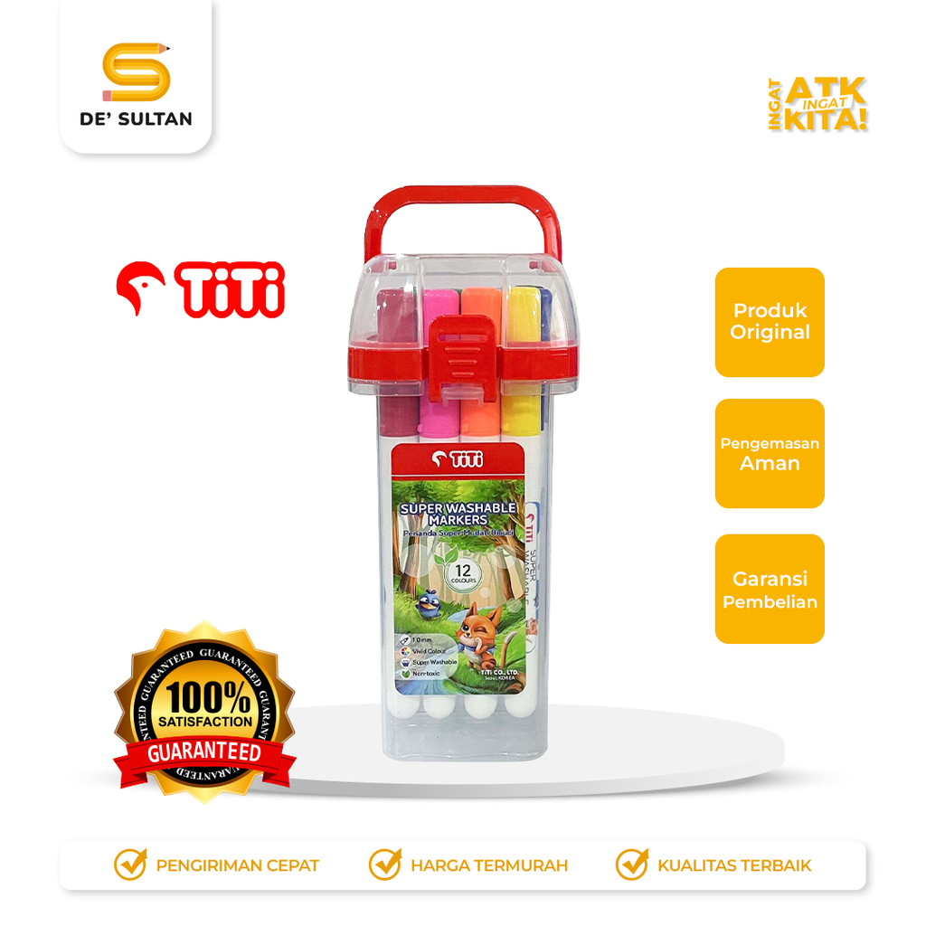 

TITI 12C SPIDOL WARNA MUDAH DICUCI/ SUPER WASHABLE MARKERS TI-SWM-12 (1SET)