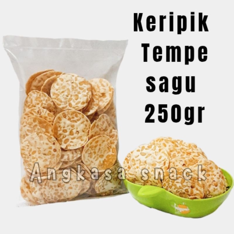 

Keripik Tempe Sagu Tipis Renyah Gurih Garing 250gr