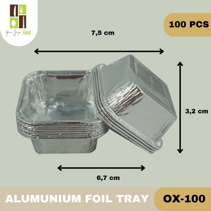 

Alumunium Tray OX-100 - 100 PCS / Alumunium Foil Tray / Wadah / Cup / Lid Mika OX-100 / Tutup Mika / Untuk Kue