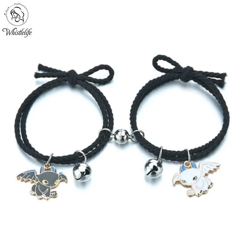 COD Gelang Pasangan Toothless Hitam Dan Putih Sepasang Magnet Menarik Satu Sama Lain Kepala Persahab